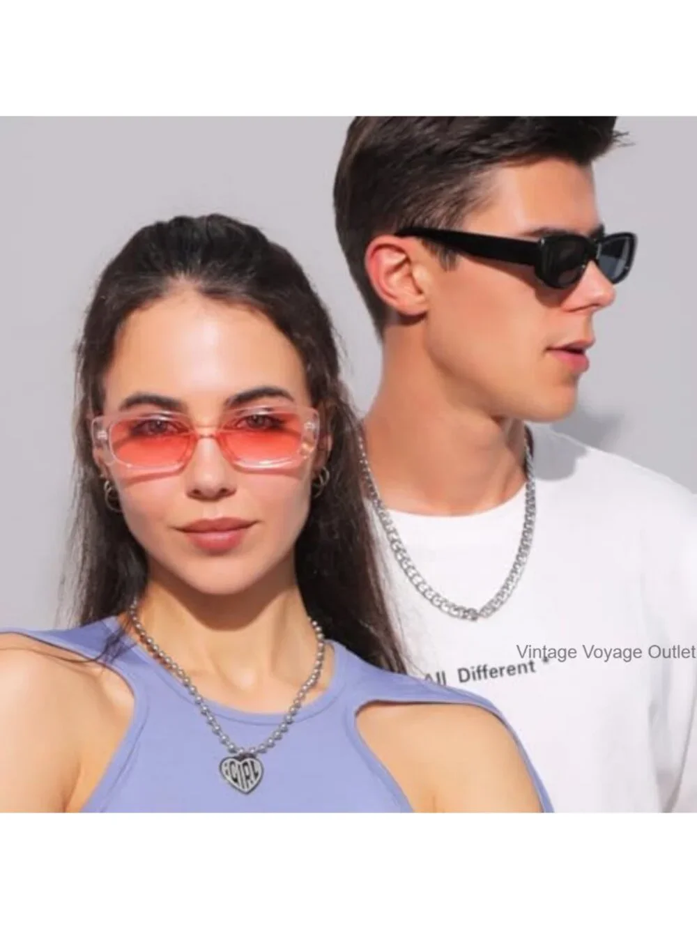 Retro Rectangle Sunglasses Y2K 90s UV400 Protection